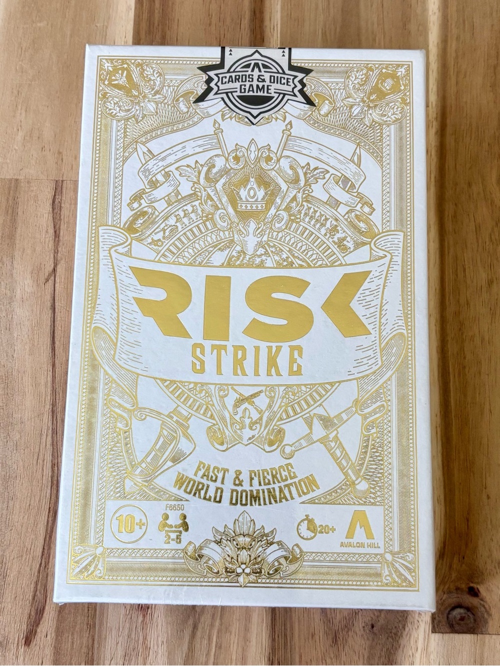 RISK Strike Card and Dice Game - White & Gold Collector Edition